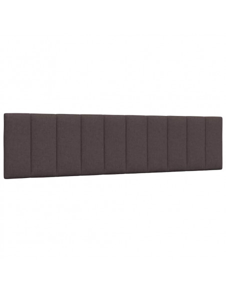 Letto con Materasso Hanko Marrone Scuro 200x200 cm in Tessuto