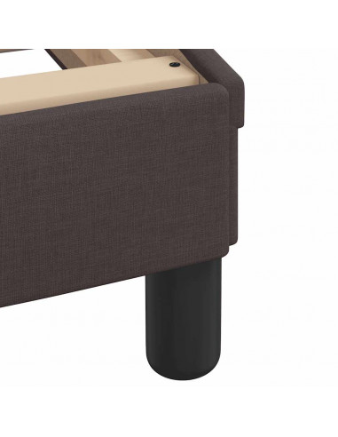 Letto con Materasso Marrone Scuro 200x200 cm in Tessuto