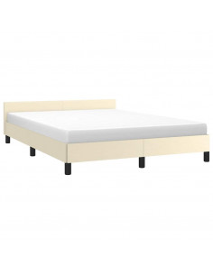 Giroletto con Testiera senza Materasso Crema 140x200 cm 2