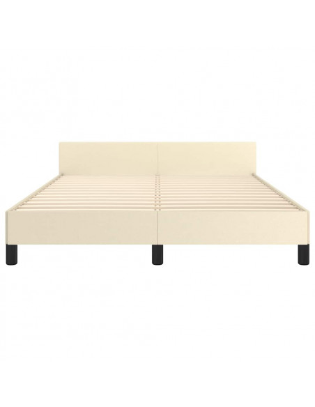 Giroletto con Testiera Crema 140x200 cm in Similpelle