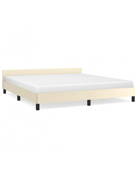 Giroletto con Testiera Crema 160x200 cm in Similpelle