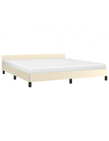 Giroletto con Testiera Crema 160x200 cm in Similpelle