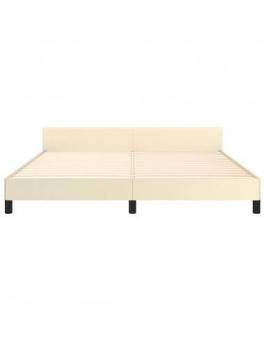 Giroletto con Testiera Crema 160x200 cm in Similpelle