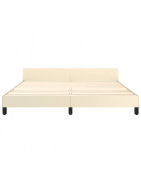 Giroletto con Testiera Crema 160x200 cm in Similpelle
