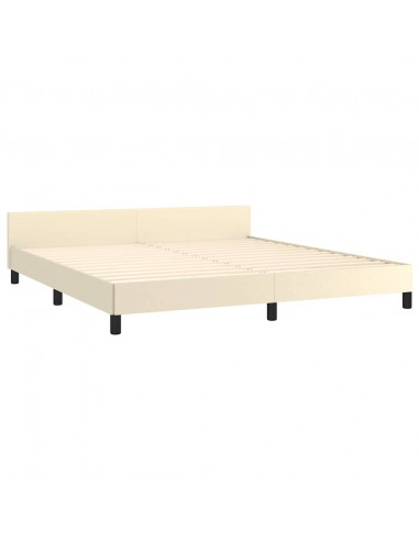 Giroletto con Testiera Crema 180x200 cm in Similpelle