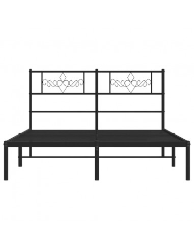 Giroletto con Testiera in Metallo Nero 160x200 cm