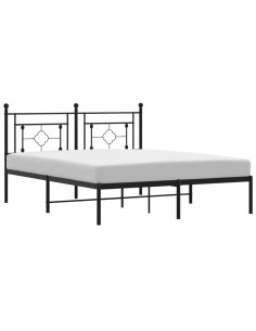 Giroletto con Testiera in Metallo Nero 160x200 cm 2