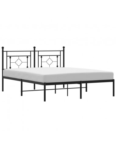 Giroletto con Testiera in Metallo Nero 160x200 cm