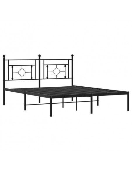 Giroletto con Testiera in Metallo Nero 160x200 cm