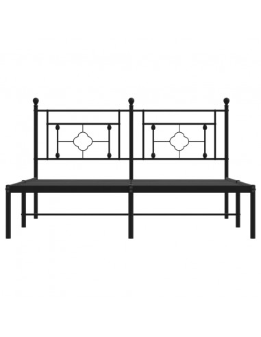 Giroletto con Testiera in Metallo Nero 160x200 cm