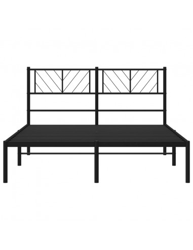 Giroletto con Testiera in Metallo Nero 160x200 cm