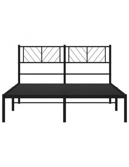 Giroletto con Testiera in Metallo Nero 160x200 cm