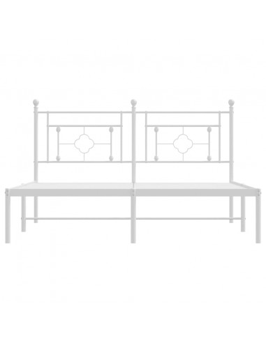 Giroletto con Testiera Metallo Bianco 160x200 cm
