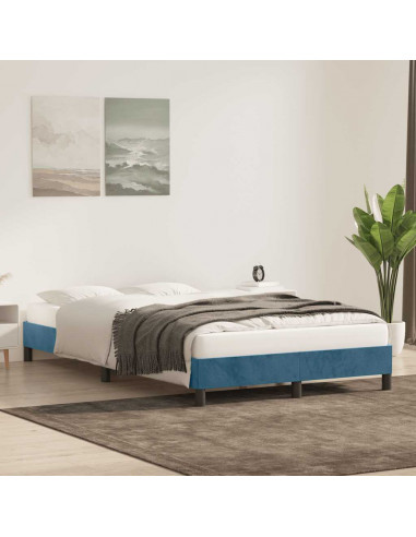 Giroletto senza Materasso Blu Scuro 120x210 cm Velluto