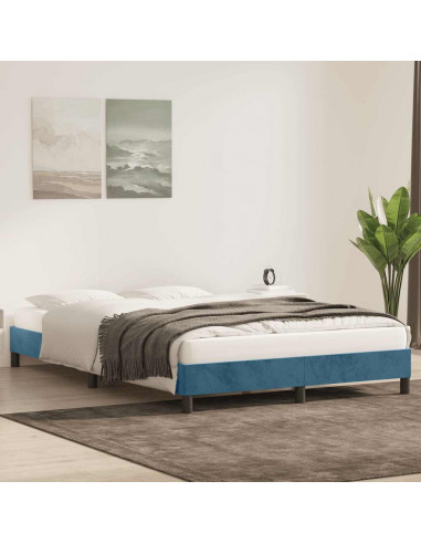 Giroletto senza Materasso Blu Scuro 140x220 cm in Velluto