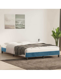 Giroletto senza Materasso Blu Scuro 160x220 cm in Velluto 2