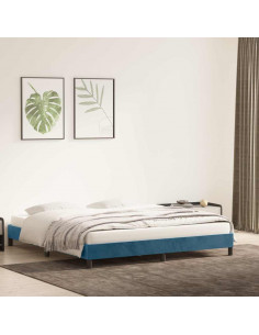 Giroletto senza Materasso Blu Scuro 180x210 cm in Velluto 2