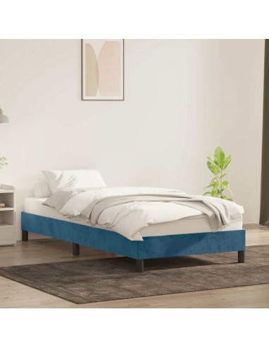Giroletto senza Materasso Blu Scuro 80x220 cm in Velluto