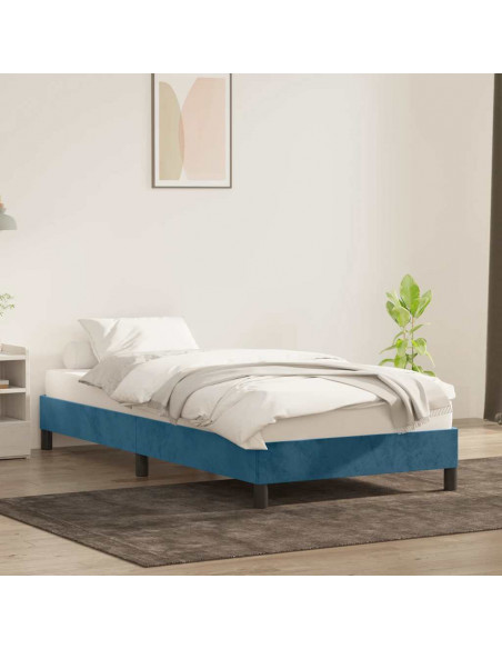 Giroletto senza Materasso Blu Scuro 90x220 cm in Velluto