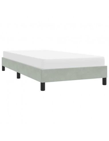 Giroletto senza Materasso Grigio Chiaro 100x220 cm Velluto