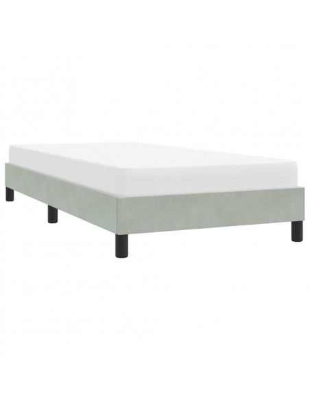 Giroletto senza Materasso Grigio Chiaro 100x220 cm Velluto