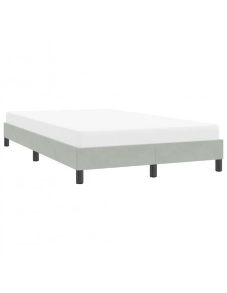 Giroletto senza Materasso Grigio Chiaro 120x210 cm Velluto