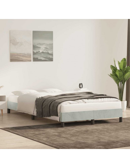 Giroletto senza Materasso Grigio Chiaro 120x220 cm Velluto