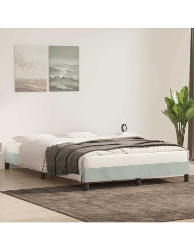 Giroletto senza Materasso Grigio Chiaro 160x220 cm Velluto