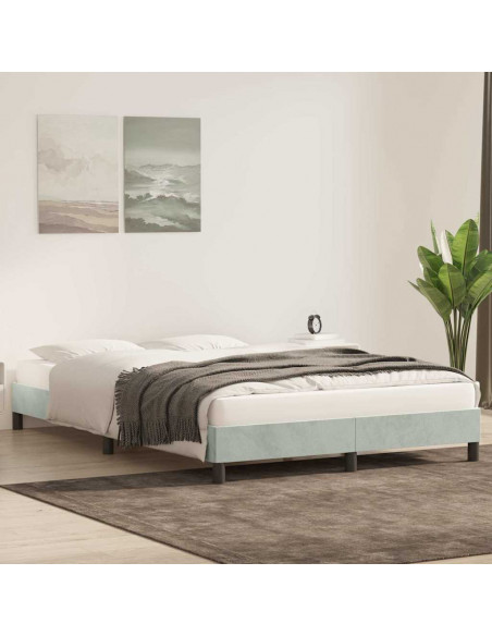 Giroletto senza Materasso Grigio Chiaro 160x220 cm Velluto