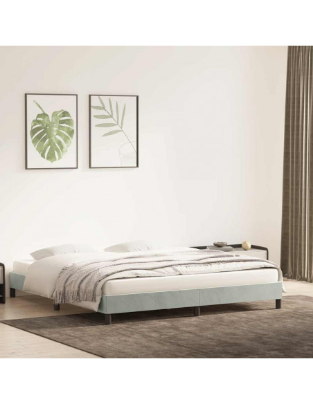 Giroletto senza Materasso Grigio Chiaro 180x210 cm Velluto