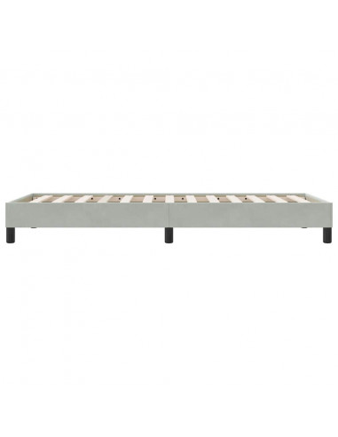 Giroletto senza Materasso Grigio Chiaro 80x220 cm Velluto