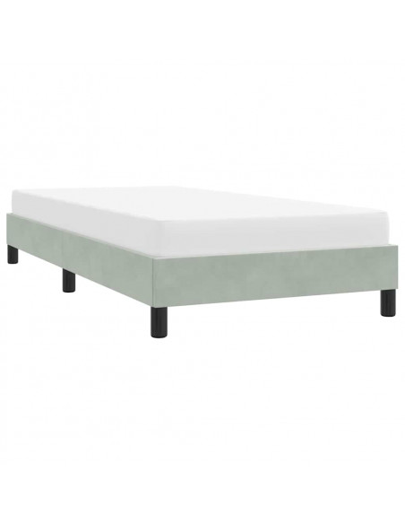 Giroletto senza Materasso Grigio Chiaro 90x220 cm Velluto