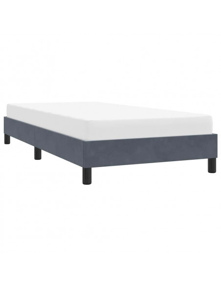 Giroletto senza Materasso Grigio Scuro 100x220 cm Velluto