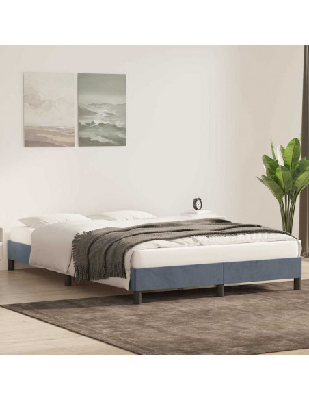 Giroletto senza Materasso Grigio Scuro 140x220 cm Velluto