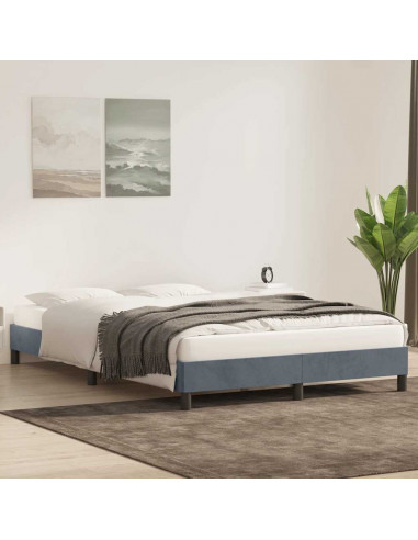 Giroletto senza Materasso Grigio Scuro 160x210 cm Velluto