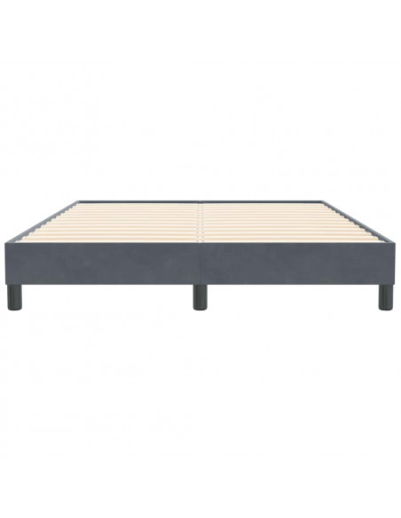 Giroletto senza Materasso Grigio Scuro 160x210 cm Velluto