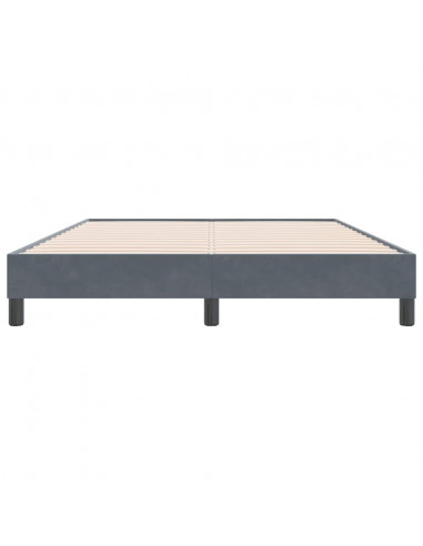 Giroletto senza Materasso Grigio Scuro 160x220 cm Velluto