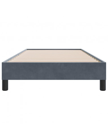 Giroletto senza Materasso Grigio Scuro 80x220 cm Velluto