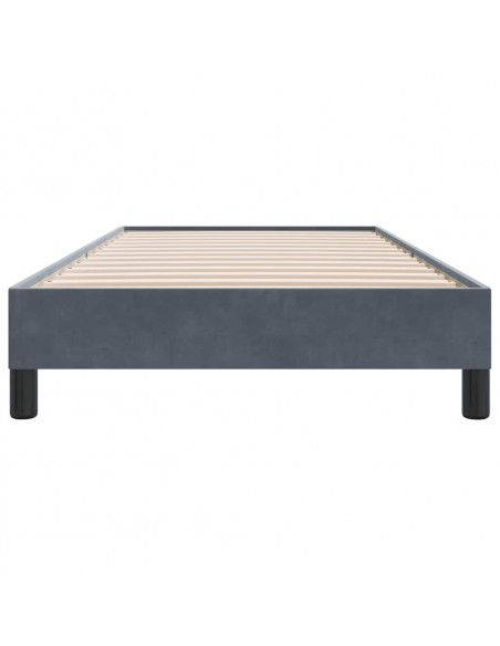 Giroletto senza Materasso Grigio Scuro 80x220 cm Velluto