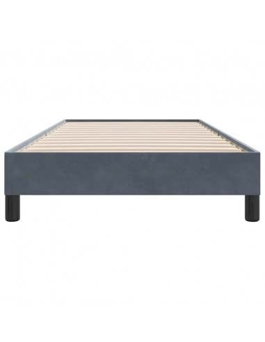 Giroletto senza Materasso Grigio Scuro 90x220 cm Velluto