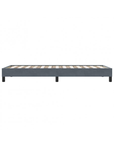 Giroletto senza Materasso Grigio Scuro 90x220 cm Velluto