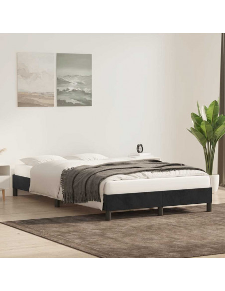 Giroletto senza Materasso Nero 120x210 cm Velluto