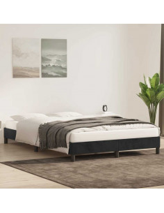 Giroletto senza Materasso Nero 140x220 cm in Velluto 2