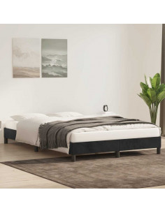 Giroletto senza Materasso Nero 160x210 cm in Velluto 2