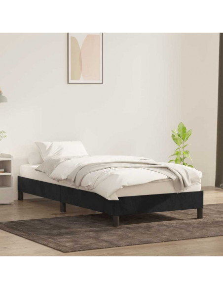 Giroletto senza Materasso Nero 80x220 cm in Velluto