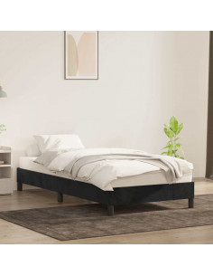 Giroletto senza Materasso Nero 90x220 cm in Velluto 2