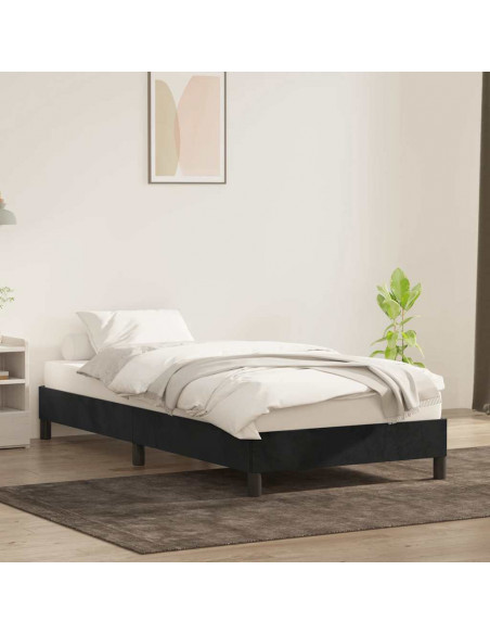 Giroletto senza Materasso Nero 90x220 cm in Velluto