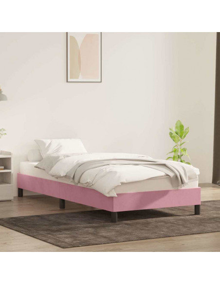 Giroletto senza Materasso Rosa 100x220 cm Velluto