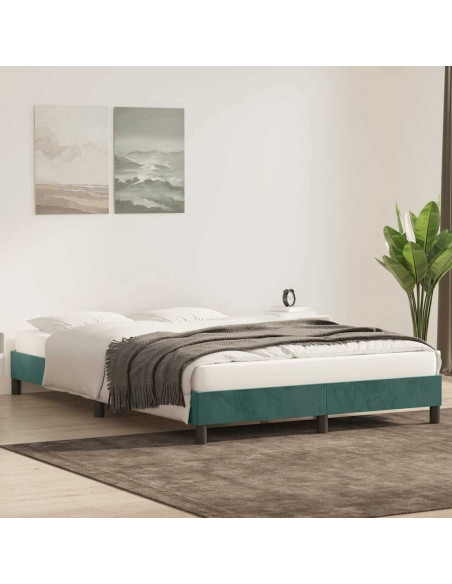 Giroletto senza Materasso Verde Scuro 160x220 cm in Velluto