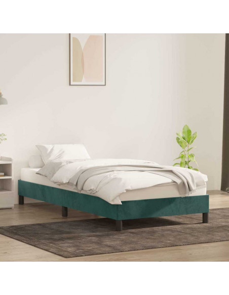 Giroletto senza Materasso Verde Scuro 90x220 cm in Velluto